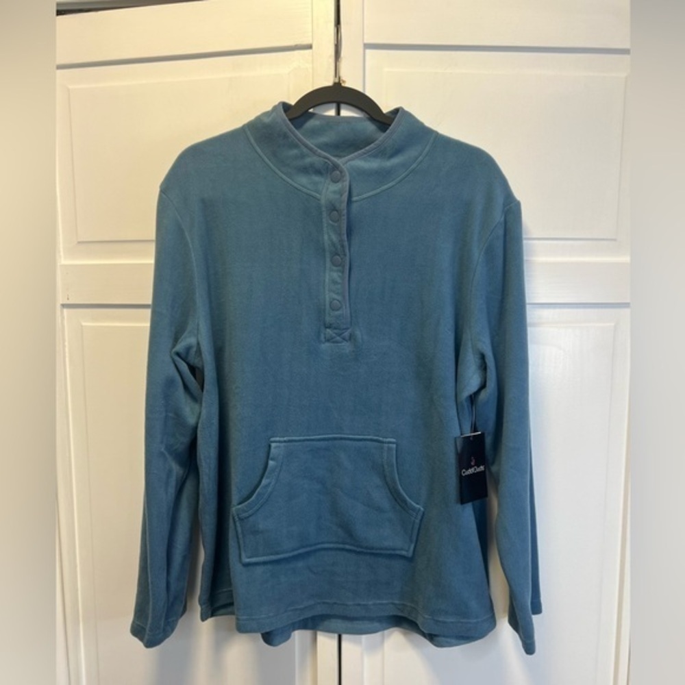 NWT Cuddl Duds Fleece Long Sleeve Pullover Size Women’s 1X Color Blue